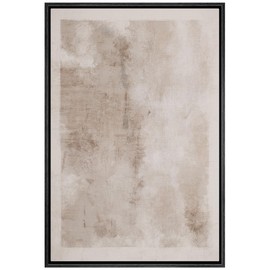 SIGNWIN Framed Canvas Print Wall Art Faded Textured Brown & White Color Blocks Abstract Shapes Illustrations Minimalism Contemporary Nordic Decorative for Living Room, Bedroom, Office - 24"x36" Black