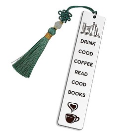 Book Coffee Lover Gifts Bookmark for Women Men Drink Good Coffee Read Good Books Book Markers for Reading Book Lovers Christmas Birthday Gifts for Bookworms Booklovers Gift