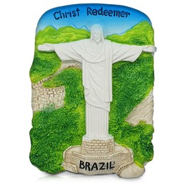 Christ the Redeemer Brazil Souvenir 3D Fridge Magnet, Rio de Janeiro Landmark Refrigerator Decoration (Brazil)