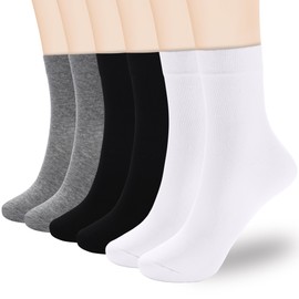 Corlap Women's Thin Cotton Socks 6-Pairs Gift Box Soft Bootie Dress Above Ankle Crew Socks