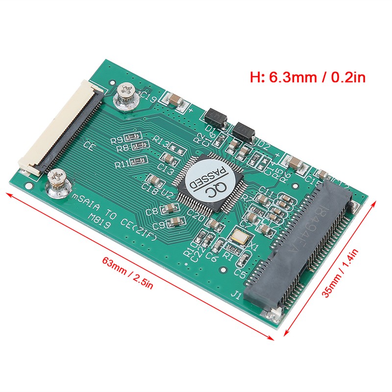 Riser Card Green ABS MSATA to Ce ZIF SSD Solid-State