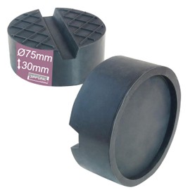75 x 30 mm rubber pad with V-groove, waffle surface and cut-out for jack and lifting platforms