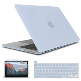 IBENZER Compatible with 2025 2024 M2 MacBook Pro 13 Inch Case 2025-2016 M1 A2338 A2289 A2251 A2159 A1989 A1706 A1708, Hardshell Case&Keyboard Cover&Screen Film for MacPro 13, Sierra Blue,T13SIBL+2