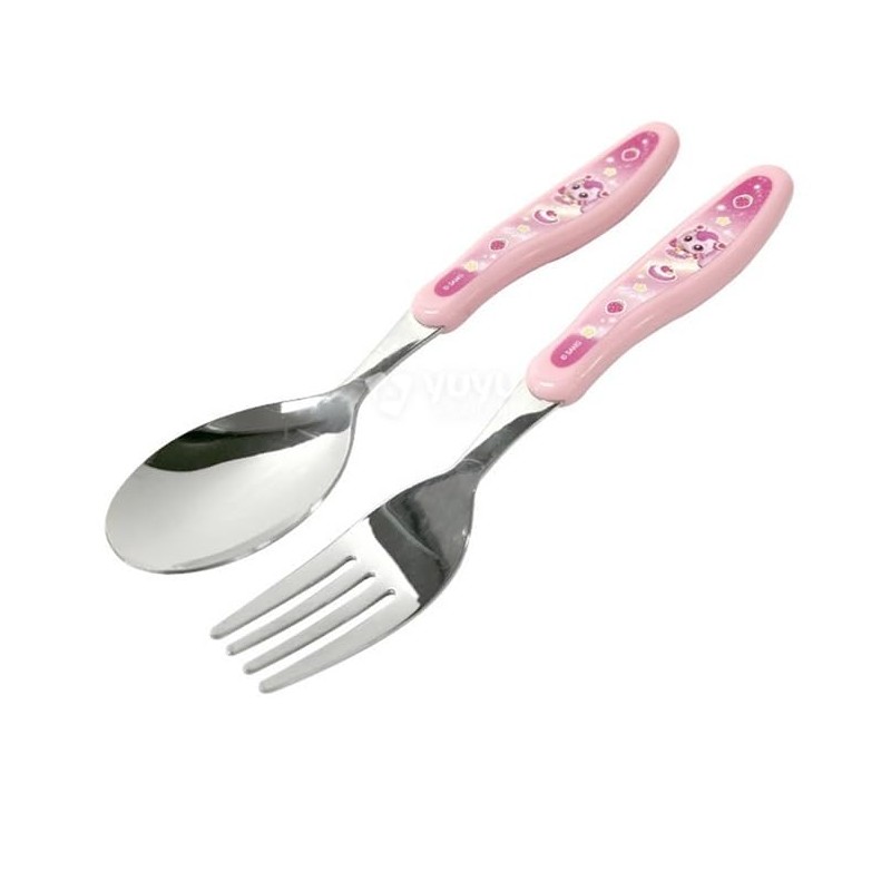 Teenieping Character Fork, Spoon, and Chopsticks Flatware Set with Case,