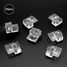 Jiozermi 30 Pcs Glass Window Retainer Clips Kit, Transparent Mirror Fixing Clips Glass Door Holder Cabinet Panel Bracket with Screws for Fixing Glass