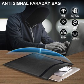 5 Pack Faraday Bags for Laptops & Tablets & Phones & Car Keys, Anti-Tracking Faraday Cage, Signal Blocker Pouch, Fireproof & Waterproof EMP Bag, Faraday Key Fob Protector