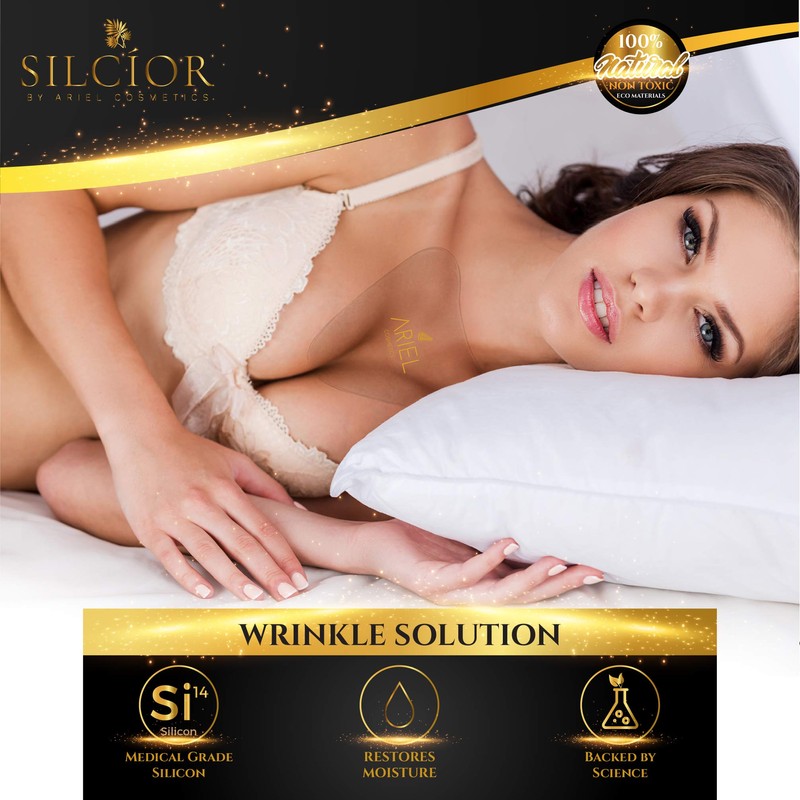 SILCIOR 4 PACK Chest Wrinkle Pads, Silicone Chest Pad, Decollete