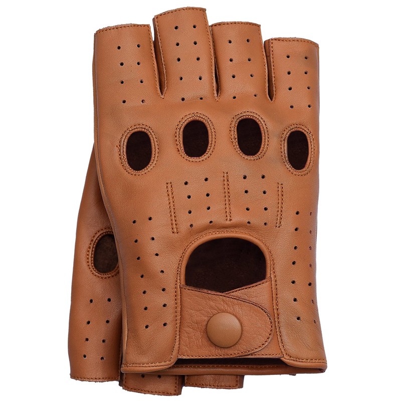 Riparo Women's Fingerless Half Finger Driving Motorcycle Unlined Leather Gloves
