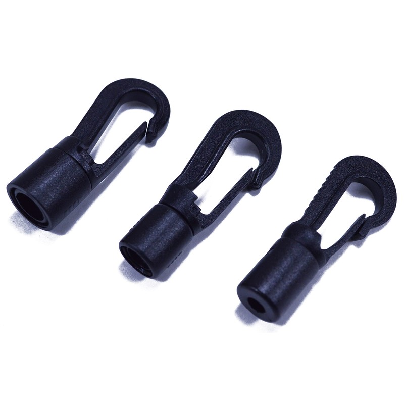 1/8" Shock Cord End Hooks - Bungee Locking Clips -
