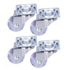 4 Pcs Swivel Caster Heavy Duty Stainless Steel Transparent PU