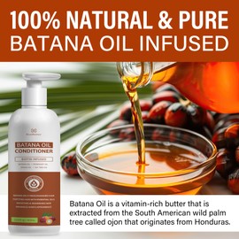 Batana Oil Hair Growth Conditioner: Natural Hair Thickening Moisturizing Product for Thinning Hair for Women and Men - Daily Hair Care at Home - 11.8 fl.oz
