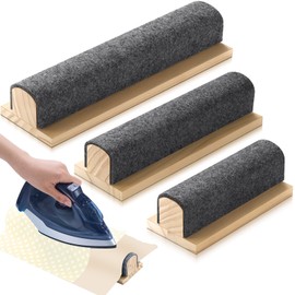 Threehoney 3 Size Tailors Clapper Pressing Bar with Clapper Wool Quilters 7, 9.5, 12 Inch Professional Sewing Tool Wooden Tailors Tool for Sewing Quilting Ironing