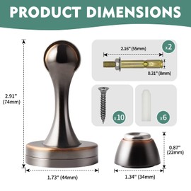 HUTLON Magnetic Door Stoppers, Oil Rubbed Bronze Stainless Steel, Heavy Duty Wall Floor Mount Magnet Door Holder Soft Catch, 6 Pack