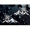 Compass Mountain Vinyl Decals, Large 2-Pack, White Caravan Stickers, Camper