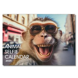 A4 Animal Selfie Wall Calendar 2025 12 Months 2025 Family Calendar UK 2025 Calendar Month to View Papa Prints