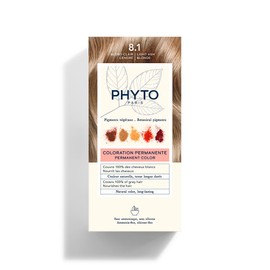 Phytocolor Permanent Hair Color, 8.1 Light Ash Blonde, with Botanical Pigments, 100% Grey Hair Coverage, Ammonia-free, PPD-free, Resorcin-free