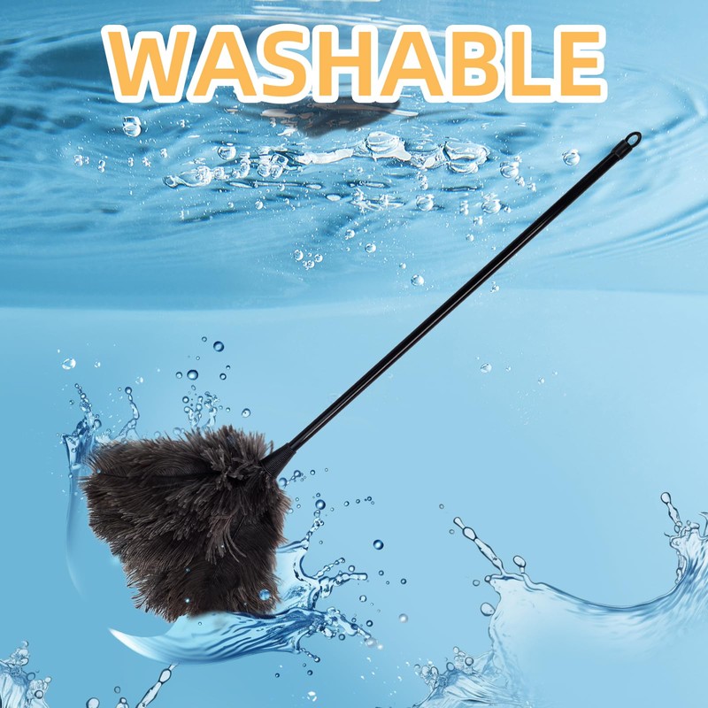 Ostrich Feather Duster, 20 Inch Fluffy Mini Duster Brush Washable