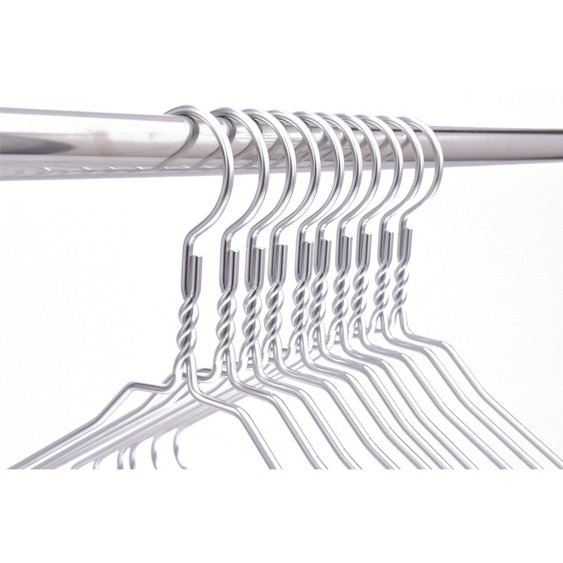 Quality Hangers Silver Aluminum Metal Coat Hangers Heavy Duty Suit