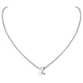 Dainty Z Silver Necklace For Women Sterling Silver Initial Letter Cute Necklaces