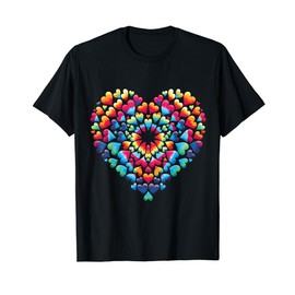 Vibrant Heart Tie-Dye Explosion Tee Colorful rainbow Love T-Shirt