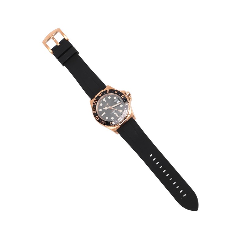 Men Field Watch Mineral Glass 50M Waterproof Silicone Strap Luminous