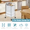 SILKYDRY 6-Drawer Rolling Storage Cart, Multipurpose Utility Drawers Cart with