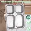 2Pack Stainless Steel Divided Plates Tray with Lids - 4