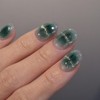 Green Pop Magnet Handmade Nail Tips - Short Square /