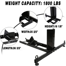 KUAFU Motorcycle Wheel Chock Stand Upright 1800 LBS, Wide Range 3“ to 5” Support Adjustable Heavy Duty Motorcycle Stand Front Wheel Tire Chock for Trailer/Truck/Garage Power Coated Steel