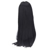 Black Doll Hair Soft Flexible Thick Hair with Bangs for