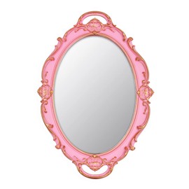 YCHMIR Vintage Small Mirror 14.5 x 10 inch Oval Pink Wall Mirror