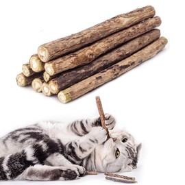 WoLover 10 PCS Cat Catnip Sticks, Natural Matatabi Silvervine Sticks - Cleaning Teeth Molar Tools Kitten Chew Toy Natural Catnip Cats Toy