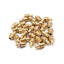 REPAIROCK 30Pcs M10 x 1 Thread Brass Straight Grease Zerk Nipple Fitting for Auto Car Auto Replacement Parts