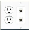 RiteAV 2 Port Cat6 Ethernet Wall Plate - Tamper Res