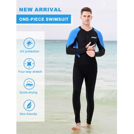 REALON - Traje de baño de piel de buceo para mujeres y hombres, traje de baño de cuerpo completo, protector de erupción fino, traje de baño de una pieza, protección UV, secado rápido, para buceo,