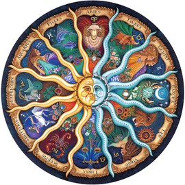 Jigsaw Puzzles for Adults 1000 Pieces Round - Zodiac Horoscope 12 Constellation Astrology Puzzle, Challenging Hard Fun Adult Puzzles for Game Nights, Gift for Puzzle Lovers (26.7 Inch Round)