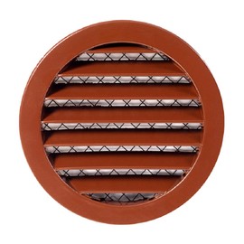 100mm / 4 inch Air Vent Cover - Round Soffit Vent - Louvered Ventilation Grille with Mesh - Aluminum Brown