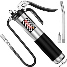 STEINBRÜCKE Bravex Heavy Duty Professional Pistol Grip Grease Gun 6000 PSI with 18 inch Flex Hose