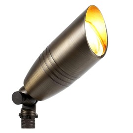 LuxyDecor Solid Brass Landscape Lighting Spotlight Heavy Duty Bronze LED Spot Lights Waterproof Outdoor Uplighting 12V Low Voltage (1)