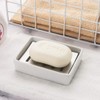 BUYGOO Soap Dish Tray, Ceramic Soap Dish, Stainless Steel Soap