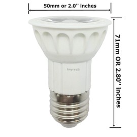 Anyray LED JDR Light Bulb Dimmable 120V - Cool White 5W=(50W Halogen Replacement) E26 / E27 Medium Base 130V