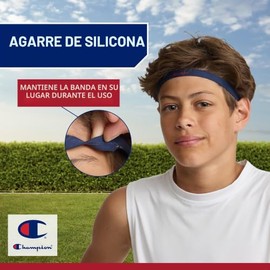 Champion Juego de 3 diademas deportivas con agarre de silicona antideslizante, talla única