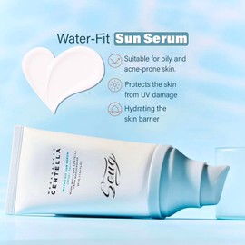 2PC Centella Sun Cream SPF 50 Pa++++, Madagascar Centella Sunscreen, Hyaluronic Acid Water-Fit Sun Serum