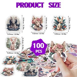 TAMUNI Sticker Collection – 100 Unique Cute Cat Stickers, Perfect for Water Bottle Stickers, Laptop Stickers, Book Stickers, Vinyl Stickers