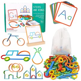 Montessori Educational Toy from 3 Years, Montessori Toy, Wooden Geoboard, Preschool Educational Games, Shape Colour Recognition Toy, Educational Toy Gift 2 3 4 5 6 7 Years Children Boys Girls