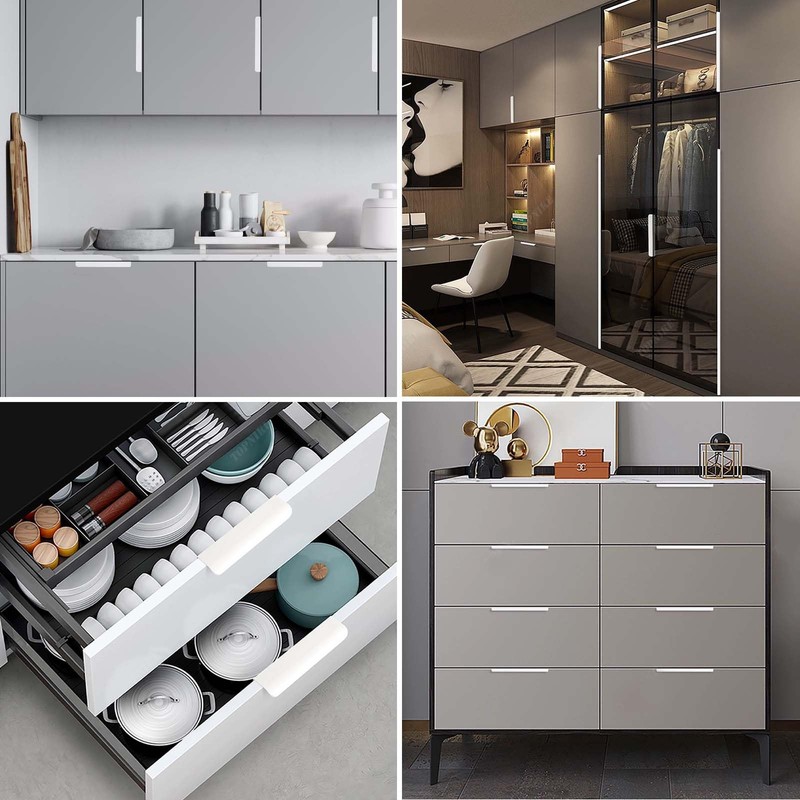 Tolenre Pack of 6 Cabinet Handles, Concealed Hidden Cabinet Handles,