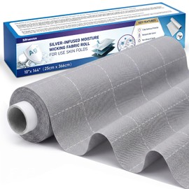 Moisture Wicking Fabric Roll with Silver Ions 10"x144", Breathable & Non-Adherent Wound Dressing, Skin Fold Protection Liner, Soft Medical Bandage for Wound Care Custom-Cut