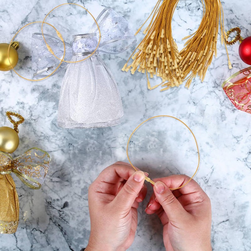 VEYLIN 100 Pcs 20cm Christmas Ornament Hanger String, Rope Fasteners