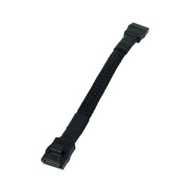 Phobya - SATA III Cable - Metal Grip - 015 cm - Black Sleeve
