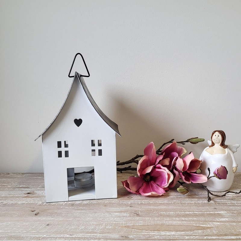Lantern - Light House in White - Black for Hanging